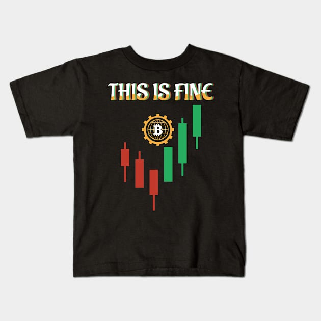 trading design, trading candles with bitcoin. Kids T-Shirt by KA fashion